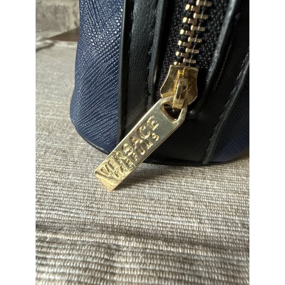 Versace Parfums Blue & Black Toiletry Bag Empty Travel Cosmetic Case - Picture 8 of 16